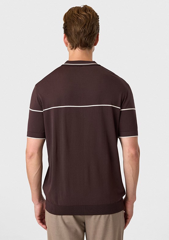 BACKANDBOND - B35S40021 Erkek Kahverengi Triko T-Shirt