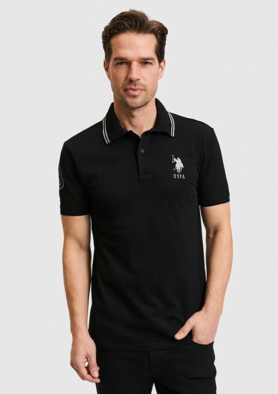 US POLO ASSN - Erkek Siyah Basic T-Shirt