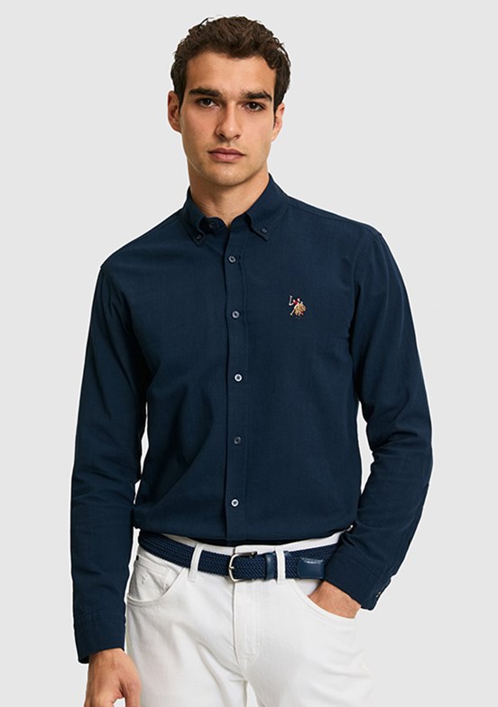 US POLO ASSN - Erkek Lacivert Uzun Kol Gömlek