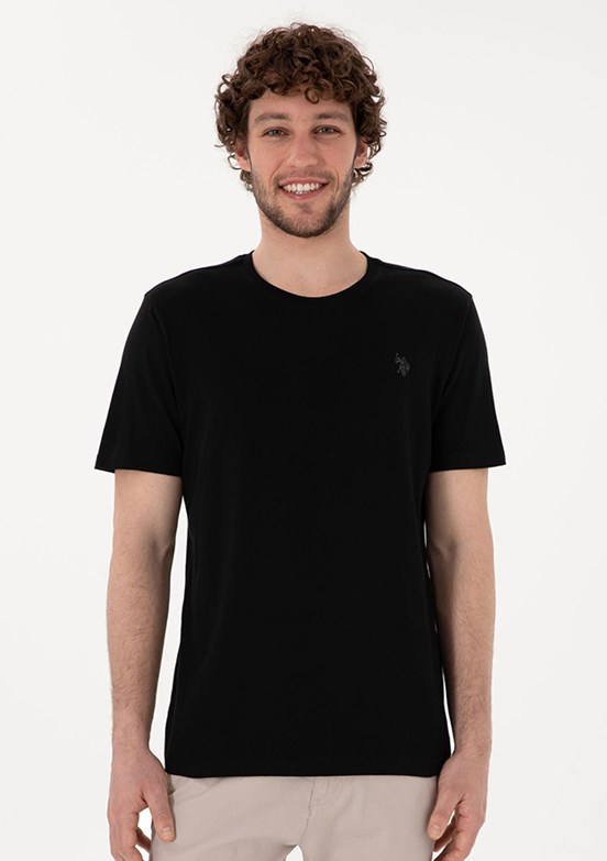 US POLO ASSN - Erkek Siyah Basic T-Shirt