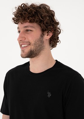 US POLO ASSN - Erkek Siyah Basic T-Shirt
