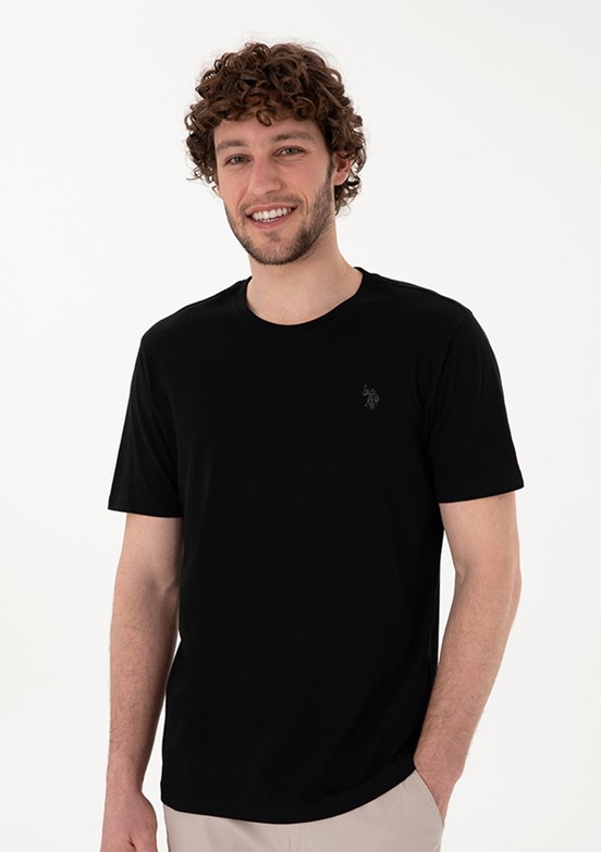 US POLO ASSN - Erkek Siyah Basic T-Shirt