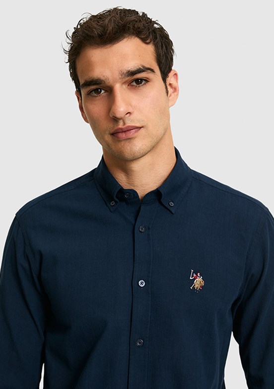 US POLO ASSN - Erkek Lacivert Uzun Kol Gömlek