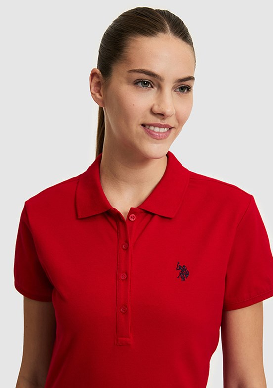 US POLO ASSN - Kadın Kırmızı Basic T-Shirt
