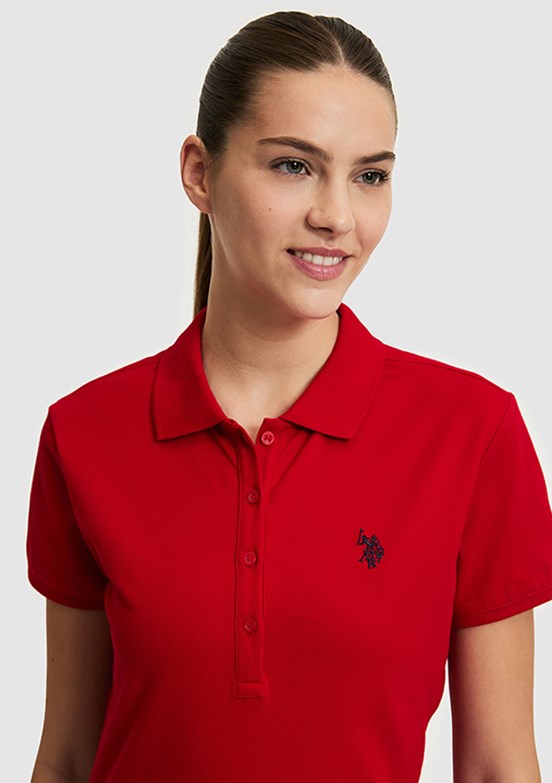 US POLO ASSN - Kadın Kırmızı Basic T-Shirt