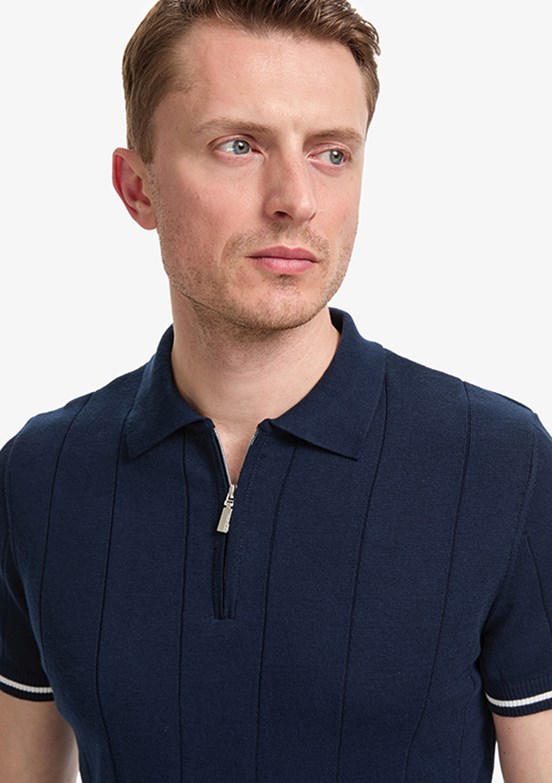 PİERRE CARDİN - Erkek Lacivert Slim Kazak
