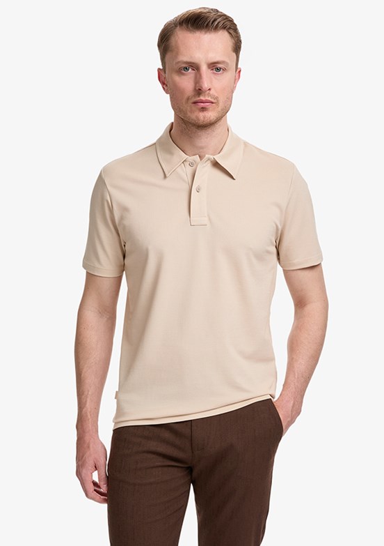 PİERRE CARDİN - Erkek Bej Regular T-Shirt