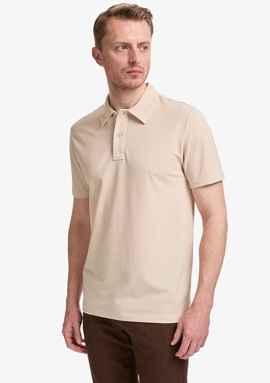 PİERRE CARDİN - Erkek Bej Regular T-Shirt
