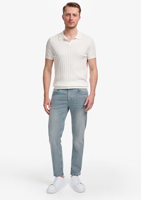 PİERRE CARDİN - Erkek Mavi Straight Jean Pantolon