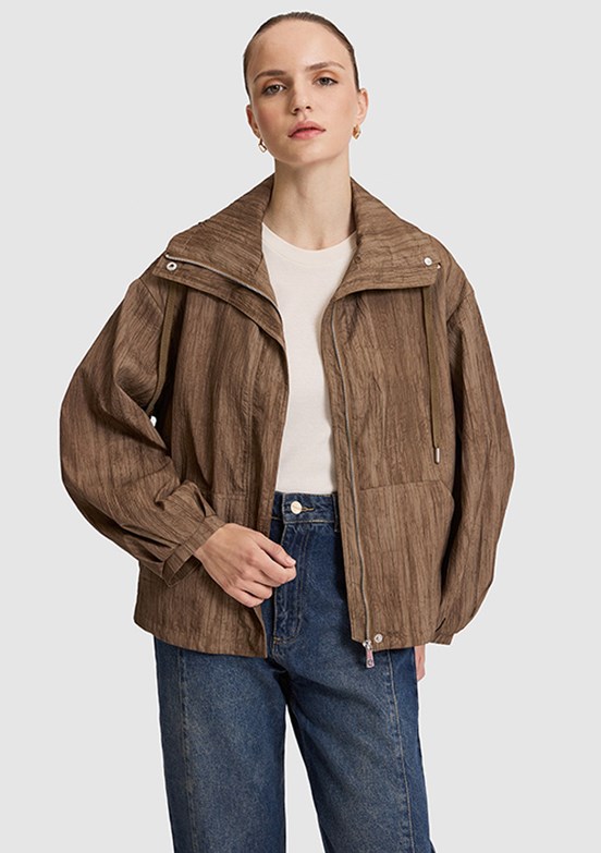 PİERRE CARDİN Kadın Kahverengi A-Form Fit Mont