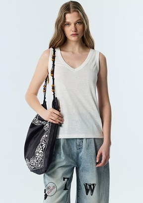 TWİST Tısort - TS1260070137 Kadın Beyaz Basic T-Shirt