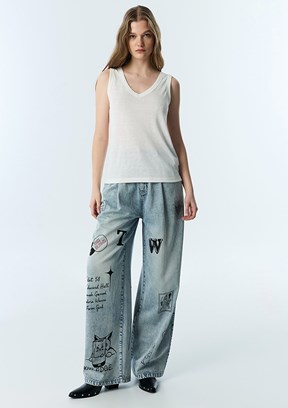 TWİST Tısort - TS1260070137 Kadın Beyaz Basic T-Shirt