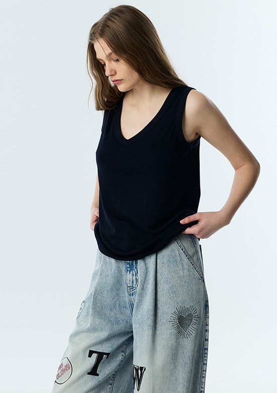 TWİST - TS1260070137 Kadın Lacivert Basic T-Shirt