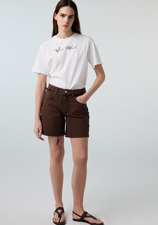 İPEKYOL - IS1260070245 Kadın Beyaz Basic T-Shirt