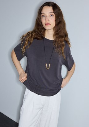 İPEKYOL Tısort - IS1260070242 Kadın Kahverengi Basic T-Shirt