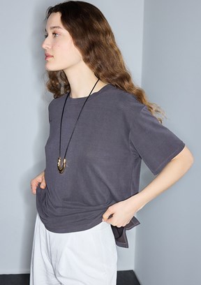 İPEKYOL Tısort - IS1260070242 Kadın Kahverengi Basic T-Shirt