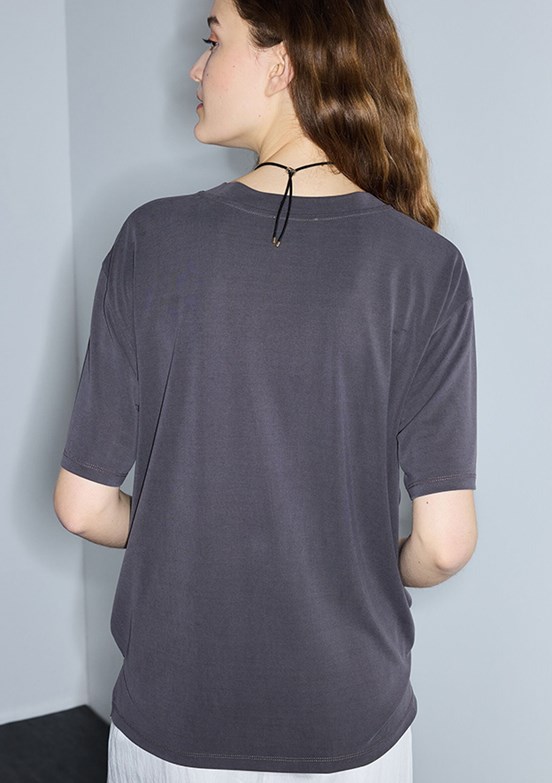 İPEKYOL Tısort - IS1260070242 Kadın Kahverengi Basic T-Shirt