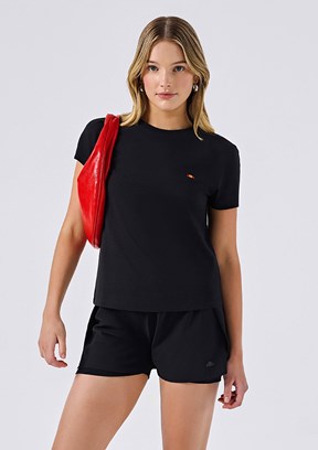 ELLESSE - 6SF5028 Kadın Siyah Bisiklet Yaka T-Shirt
