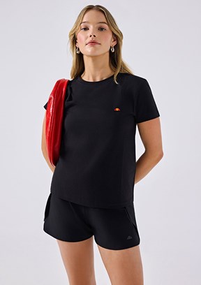 ELLESSE - 6SF5028 Kadın Siyah Bisiklet Yaka T-Shirt