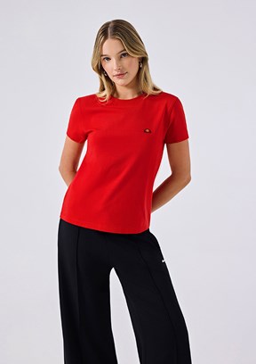 ELLESSE - 6SF5028 Kadın Kırmızı Bisiklet Yaka T-Shirt