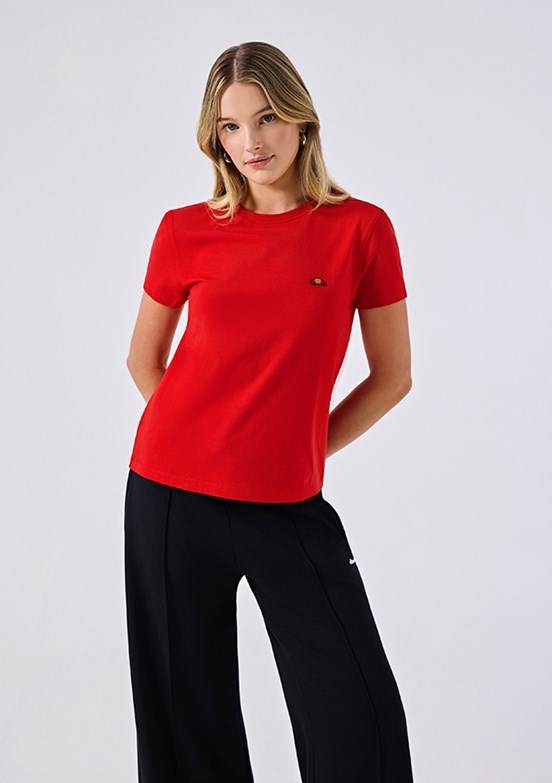 ELLESSE - 6SF5028 Kadın Kırmızı Bisiklet Yaka T-Shirt