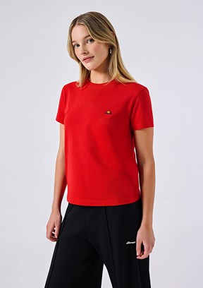 ELLESSE - 6SF5028 Kadın Kırmızı Bisiklet Yaka T-Shirt