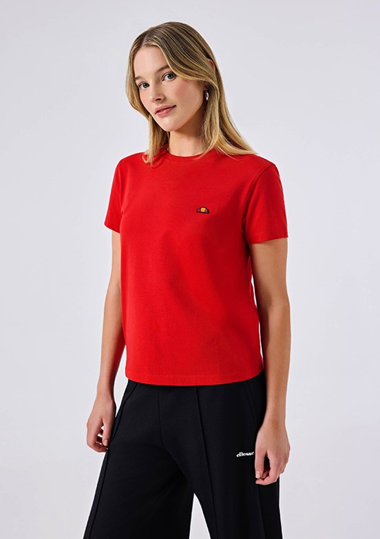 ELLESSE - 6SF5028 Kadın Kırmızı Bisiklet Yaka T-Shirt