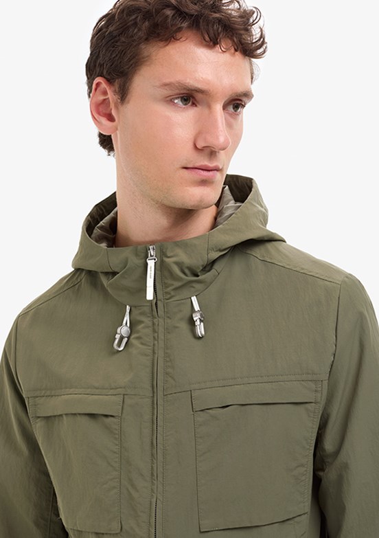 PİERRE CARDİN - Erkek Yeşil Basic Mont