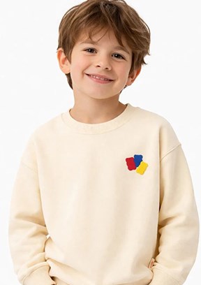 HARİBO - S26G1SW202 Unisex Krem Basic Sweatshirt