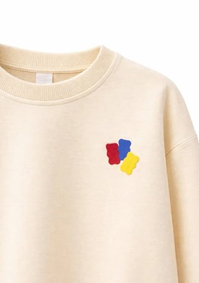 HARİBO - S26G1SW202 Unisex Krem Basic Sweatshirt