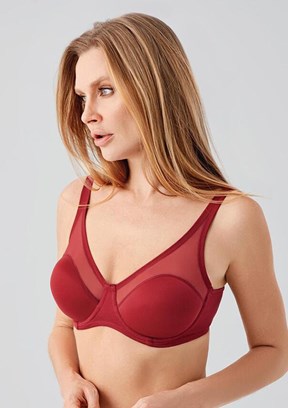 NEW BRA - 3460020000 Kadın Bordo Balenli Minimizer Sütyen