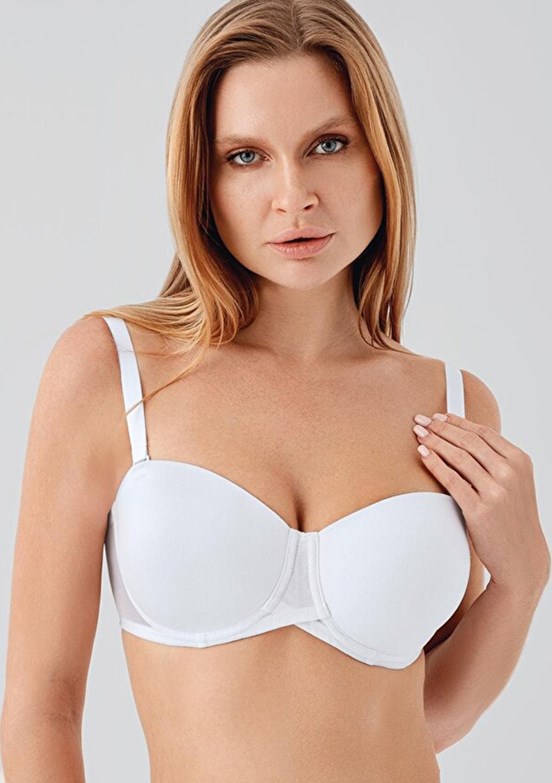NEW BRA - 3570570000 Kadın Beyaz Dolgusuz Straplez Sütyen