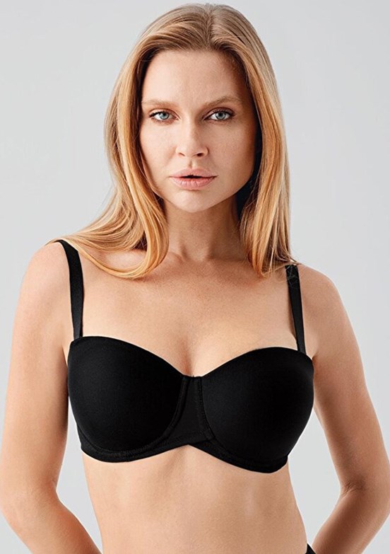 NEW BRA - 3570570000 Kadın Siyah Dolgusuz Straplez Sütyen
