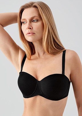 NEW BRA - 3570570000 Kadın Siyah Dolgusuz Straplez Sütyen