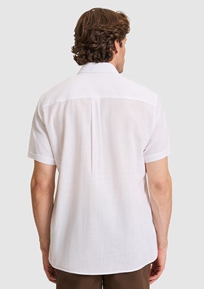 US POLO ASSN - Erkek Beyaz Kısa Kol Gömlek
