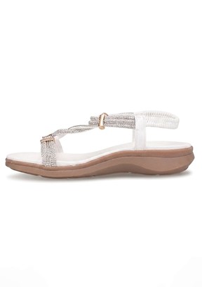 GUJA - 26Y240 2 Kadın Beyaz Taşlı Sandalet
