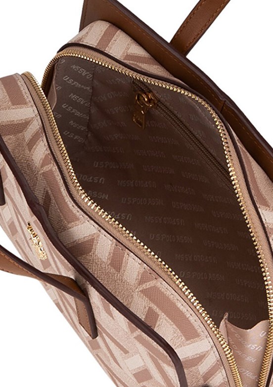 US POLO ASSN - US26109 Kadın Bej/Taba Çapraz Çanta