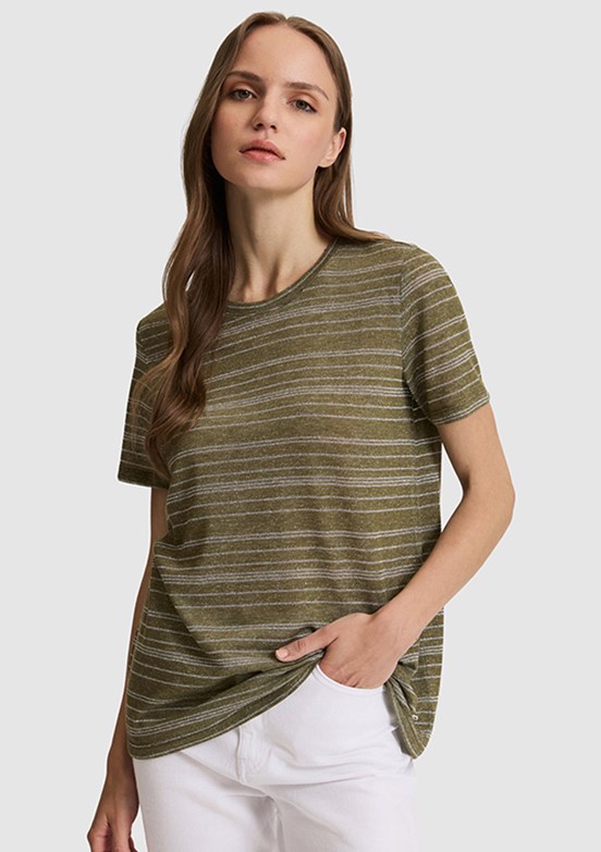 PİERRE CARDİN Kadın Yeşil Regular T-Shirt