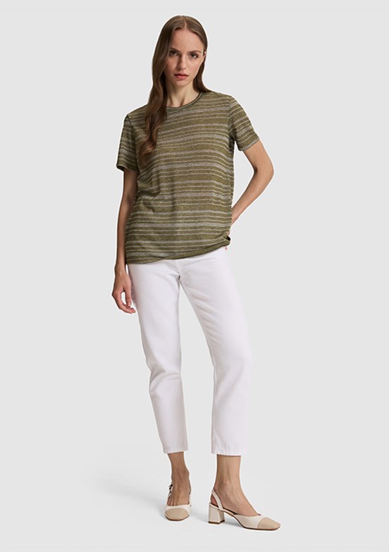 PİERRE CARDİN Kadın Yeşil Regular T-Shirt