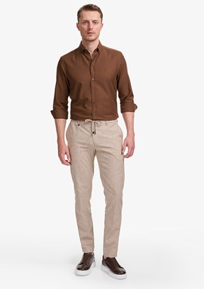 PİERRE CARDİN - Erkek Kahverengi Ultra Slim Pantolon