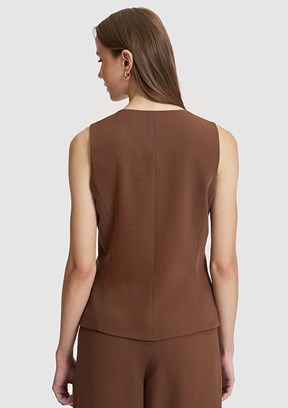 PİERRE CARDİN Kadın Kahverengi Slim Yelek