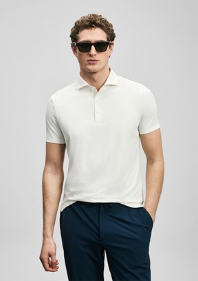LUFİAN Spencer - 111040240 Erkek Beyaz Polo Yaka T-Shirt