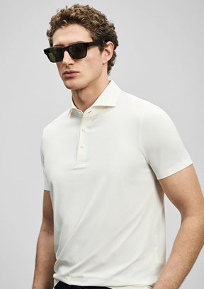 LUFİAN Spencer - 111040240 Erkek Beyaz Polo Yaka T-Shirt