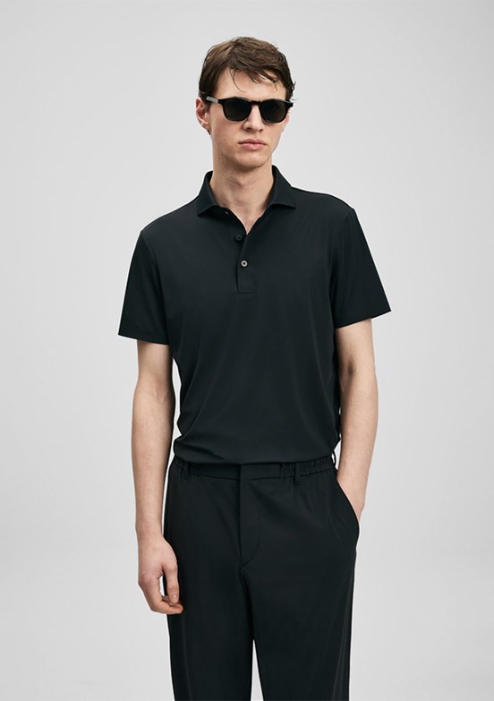 LUFİAN Spencer - 111040240 Erkek Siyah Polo Yaka T-Shirt