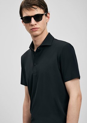 LUFİAN Spencer - 111040240 Erkek Siyah Polo Yaka T-Shirt