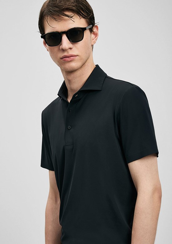 LUFİAN Spencer - 111040240 Erkek Siyah Polo Yaka T-Shirt