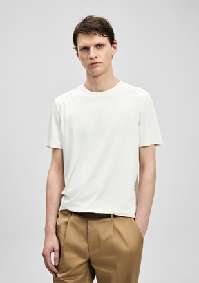 LUFİAN Altero - 111020320 Erkek Beyaz Baskılı T-Shirt
