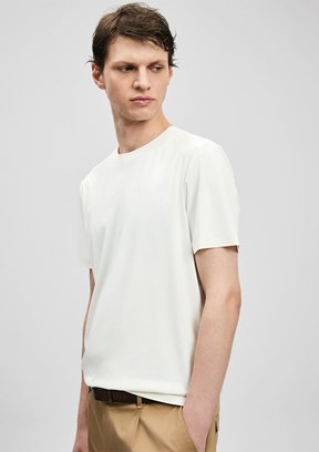 LUFİAN Altero - 111020320 Erkek Beyaz Baskılı T-Shirt