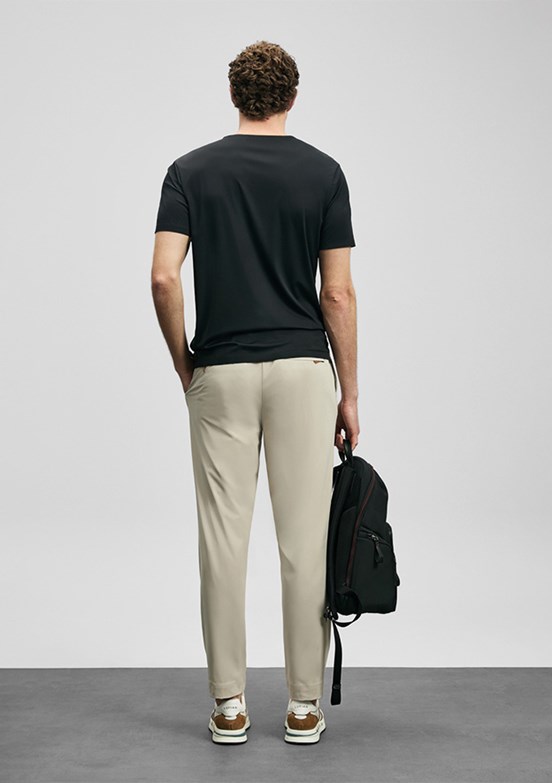 LUFİAN Altero - 111020320 Erkek Siyah Baskılı T-Shirt