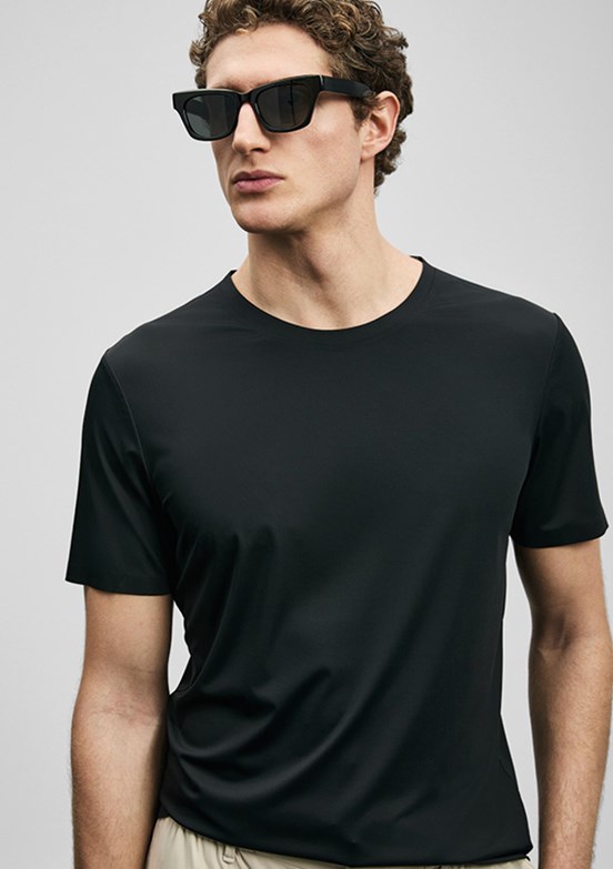 LUFİAN Altero - 111020320 Erkek Siyah Baskılı T-Shirt